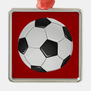 Ornement Carré Argenté American Soccer or Association Football