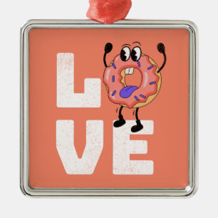 Ornement Carré Argenté Amour de Donut