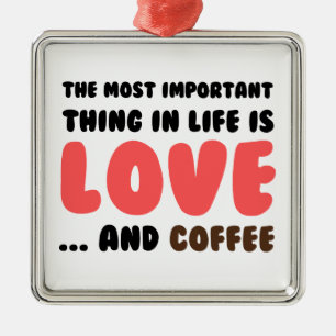 Ornement Carré Argenté Amour et café