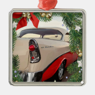 Ornement Carré Argenté Amoureux de voiture classique