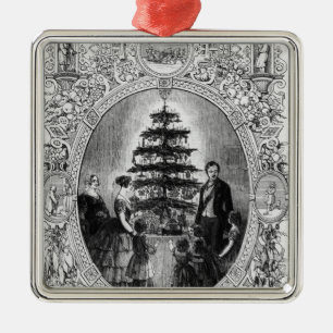 Ornement Carré Argenté Arbre de Noël au château de Windsor, 1848
