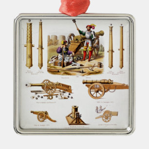 Ornement Carré Argenté Artillerie française