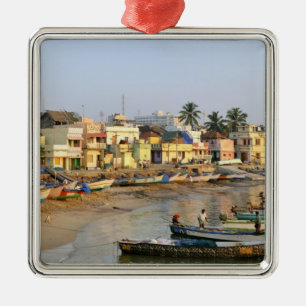 Ornement Carré Argenté Asie, Inde, Tamil Nadu, Kanniyakumari