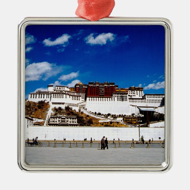 Ornement Carré Argenté Asie, Tibet, Lhassa, Potala Palace. UNECSO (Devant)