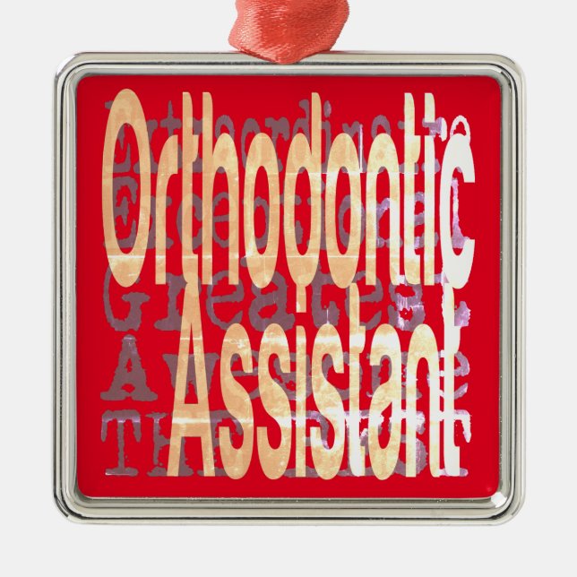 Ornement Carré Argenté Assistant orthodontique (Devant)