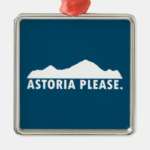 Ornement Carré Argenté Astoria Oregon S'Il Vous Plaît