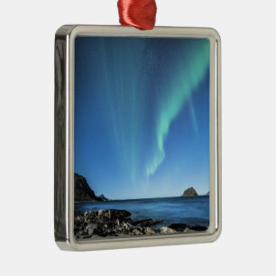 Ornement Carré Argenté Aurora boréale, aurores boréales