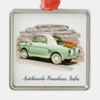 Ornement Carré Argenté Autobianchi Bianchina | Minivoiture d'Italie