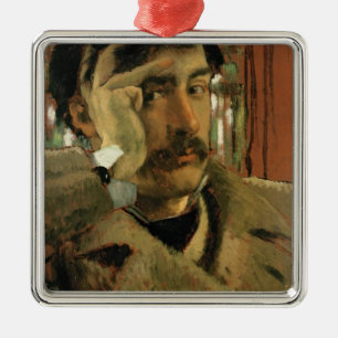 Ornement Carré Argenté Autoportrait de James Tissot , c.1865