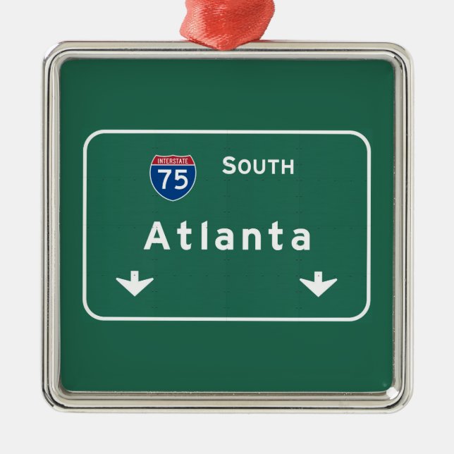 Ornement Carré Argenté Autoroute d'autoroute nationale d'Atlanta la (Devant)