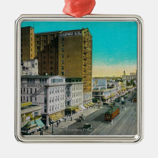 Ornement Carré Argenté Avenue d'océan semblant est, Long Beach (Devant)