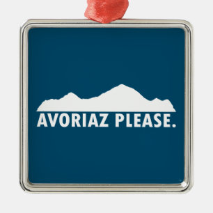 Ornement Carré Argenté Avoriaz France S'Il Vous Plaît