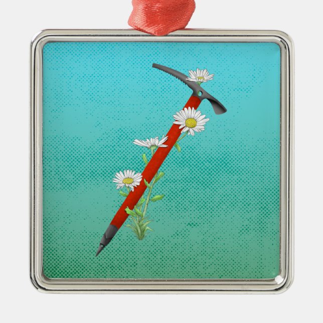 Ornement Carré Argenté Axe de Mountain (Devant)