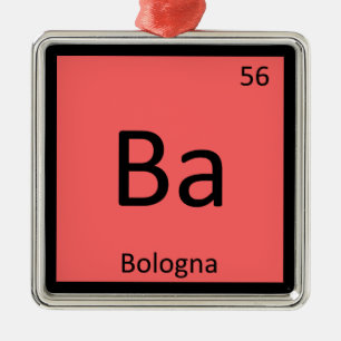Ornement Carré Argenté Ba - Bologna Meat Chemistry Periodic Table Symbol