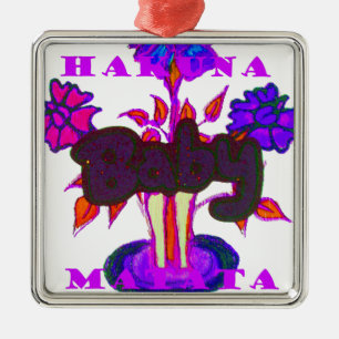 Ornement Carré Argenté Baby plante Hakuna Matata cadeaux.png