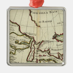Ornement Carré Argenté Baie de Baffin Océan Atlantique Nord