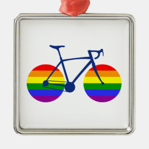 Ornement Carré Argenté Balade En Vélo Pride