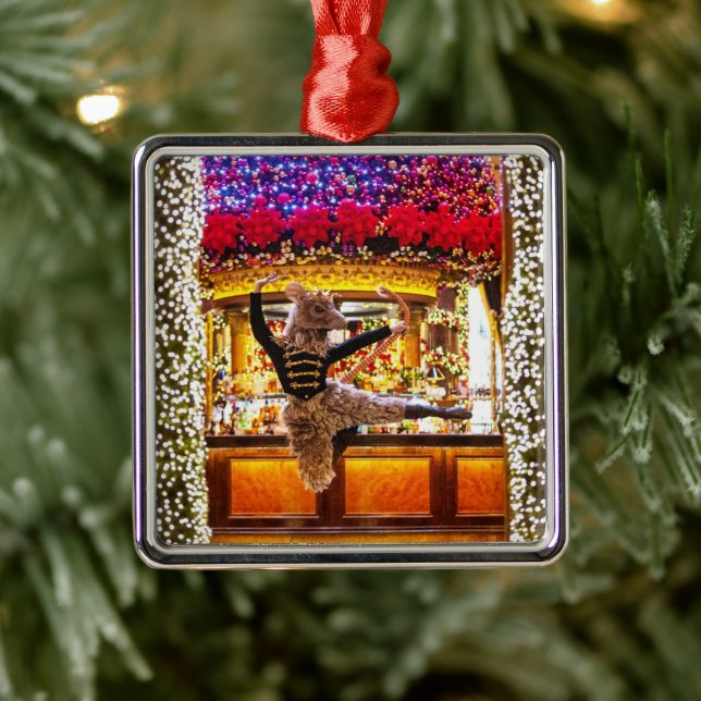 Ornement Carré Argenté Ballet Nutcracker (Arbre)
