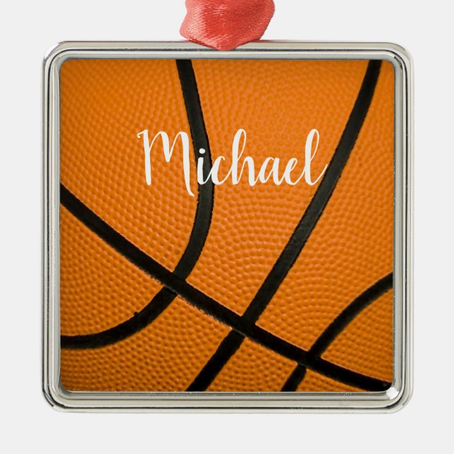 Ornement Carré Argenté Basket (Devant)