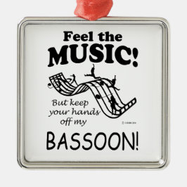 Ornement Carré Argenté Bassoon Sent La Musique