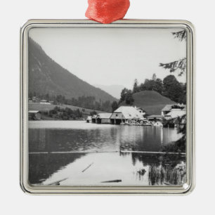 Ornement Carré Argenté Bateaux chez Konigssee, c.1910