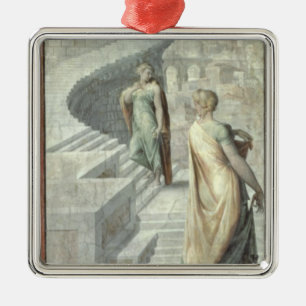 Ornement Carré Argenté Bathsheba rendant visite à David, c.1553