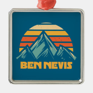 Ornement Carré Argenté Ben Nevis Retro Turquoise