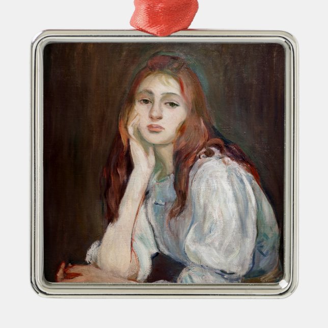 Ornement Carré Argenté Berthe Morisot - Julie Daydreaming (Devant)