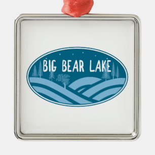 Ornement Carré Argenté Big Bear Lake California Outdoor
