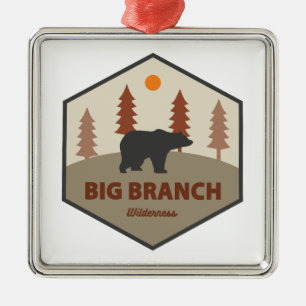 Ornement Carré Argenté Big Branch Wilderness Vermont Bear
