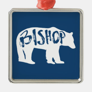 Ornement Carré Argenté Bishop California Bear