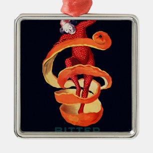 Ornement Carré Argenté Bitter Campari par Cappiello