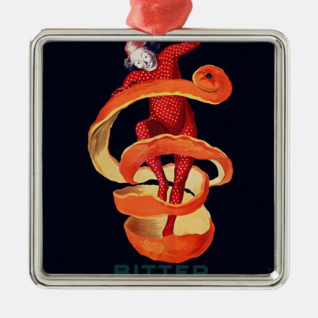 Ornement Carré Argenté Bitter Campari par Cappiello (Devant)