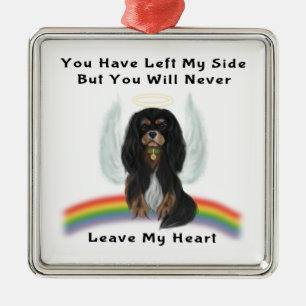 Ornement Carré Argenté Black and Tan Cavalier Pet Loss Gifts