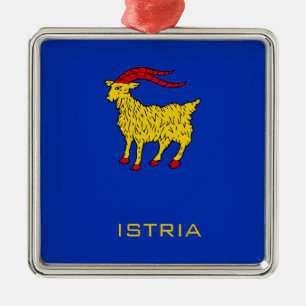 Ornement Carré Argenté Blason de l'Istrie Patrimoine Adriatique