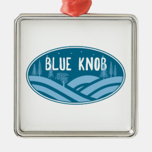 Ornement Carré Argenté Blue Knob Pennsylvania Outdoors