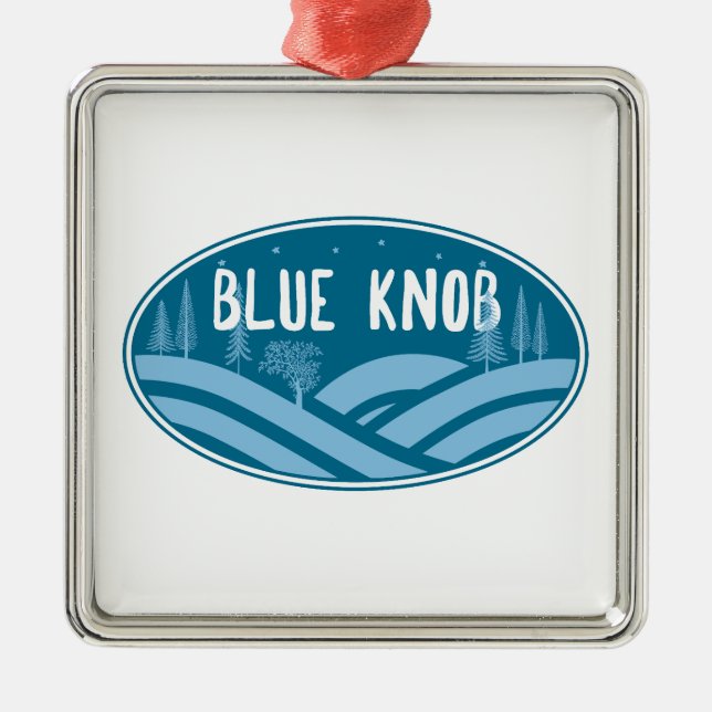 Ornement Carré Argenté Blue Knob Pennsylvania Outdoors (Devant)