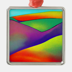 Ornement Carré Argenté Bold Rainbow Hills