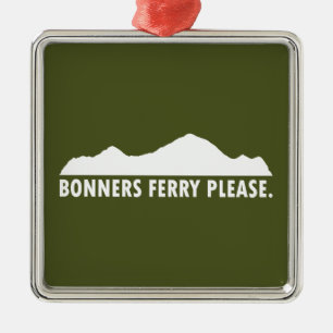 Ornement Carré Argenté Bonners Ferry Idaho S'Il Vous Plaît