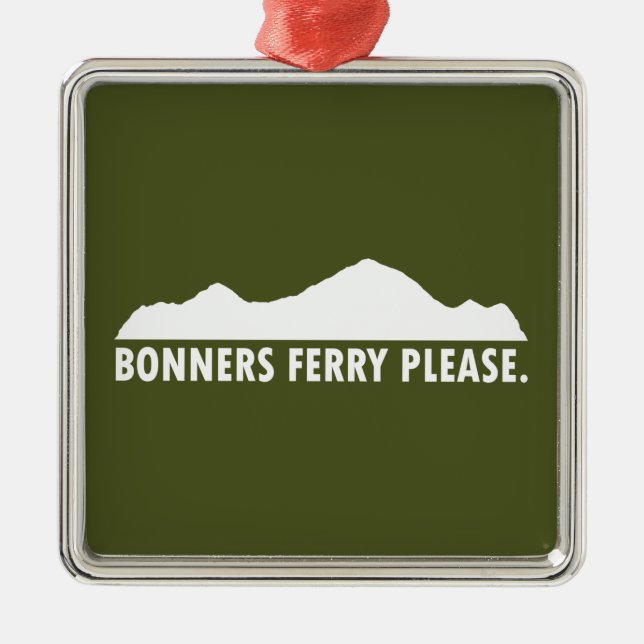 Ornement Carré Argenté Bonners Ferry Idaho S'Il Vous Plaît (Devant)