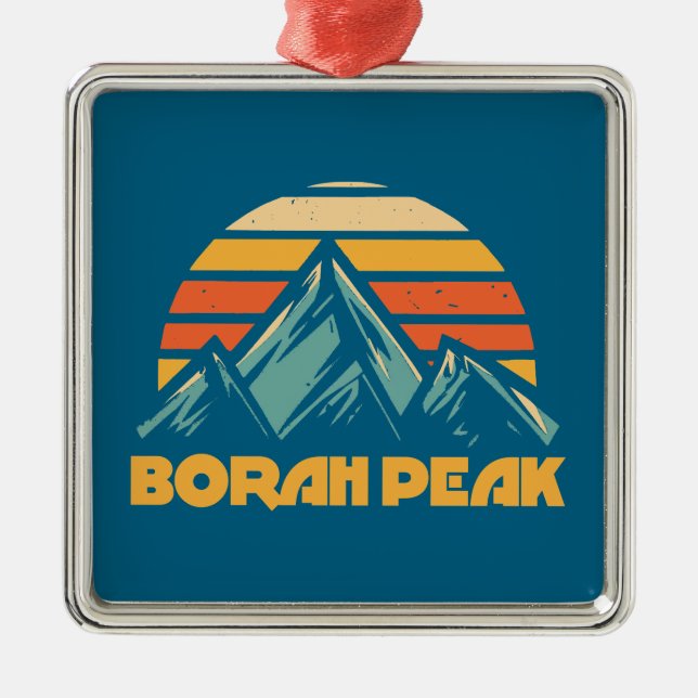 Ornement Carré Argenté Borah Peak Retro Turquoise (Devant)