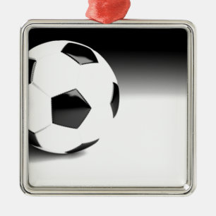 Ornement Carré Argenté Boule de football