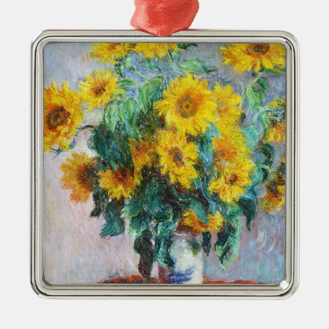 Ornement Carré Argenté Bouquet de tournesols, 1880 Claude Monet (Devant)