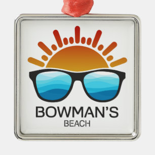 Ornement Carré Argenté Bowman's Beach Floride Lunettes de soleil