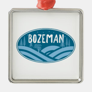 Ornement Carré Argenté Bozeman Montana Extérieur