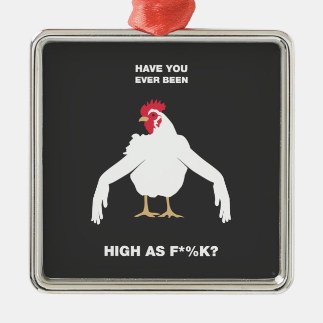 Ornement Carré Argenté Bras de poulet (Devant)