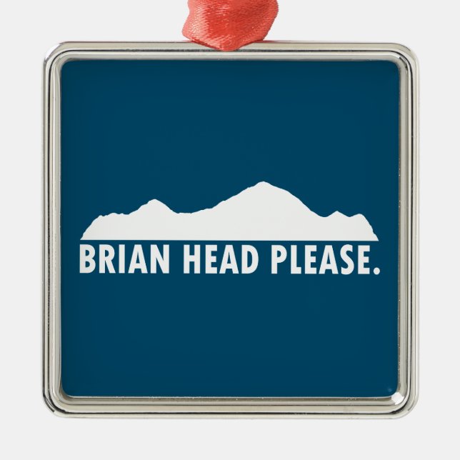 Ornement Carré Argenté Brian Head Utah S'Il Vous Plaît (Devant)