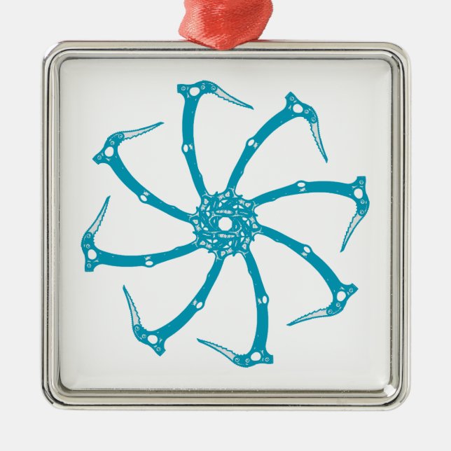 Ornement Carré Argenté Broche de l'outil de glace (Devant)