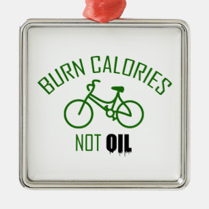 Ornement Carré Argenté Brûler les calories et non l'huile