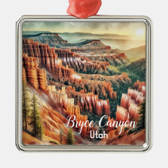 Ornement Carré Argenté Bryce Canyon, Parc National de l'Utah (Devant)